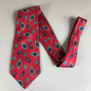 100% Italian Silk Savile Row Red and Blue Tie